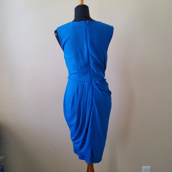 Gabrielle Union Draped Ruched Cutout Dress Size M Blue New - Picture 7 of 11